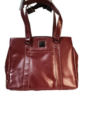 Kenneth Cole Reaction Triple Gusset Laptop Tote Burgundy 538930S 13x 16.75 x 4.5